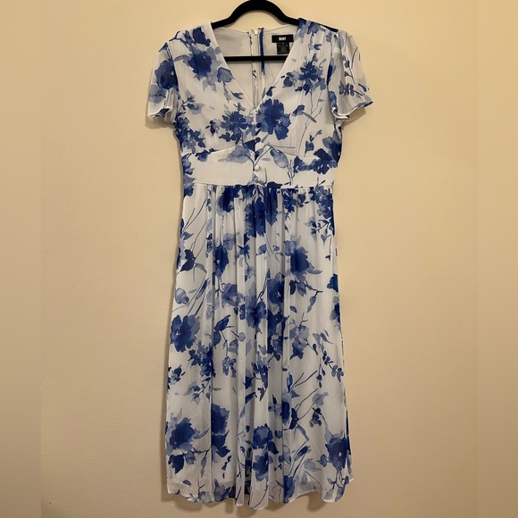 DKNY Floral Print Georgette Midi Dress - Picture 3 of 6
